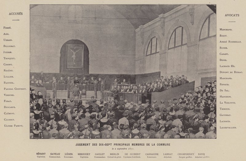 كومونة باريس ، حكم الأعضاء السبعة عشر الرئيسيين في الكومونة ، 2 سبتمبر 1871 (b / w photo) بواسطة مصور فرنسي