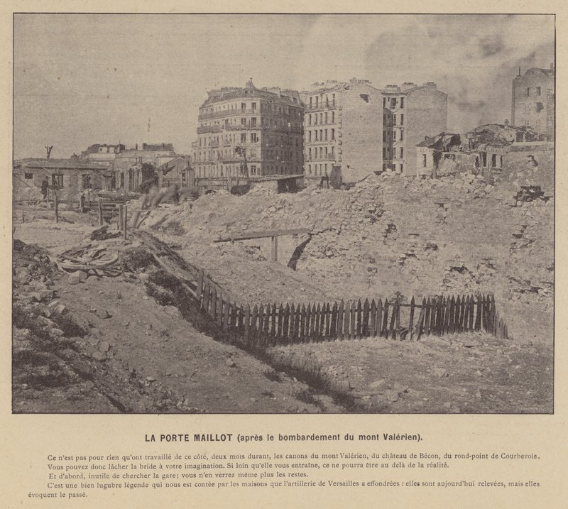 كومونة باريس ، La Porte Maillot ، بعد قصف Mont Valerien (b / w photo) بواسطة مصور فرنسي