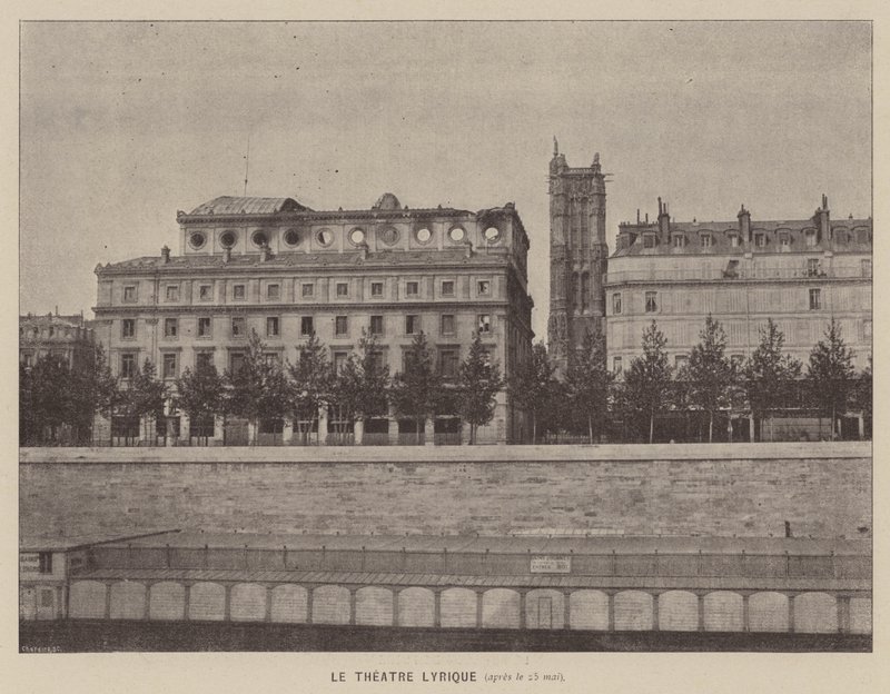 La Commune de Paris ، Le Theatre Lyrique ، بعد 25 مايو (b / w photo) بواسطة مصور فرنسي