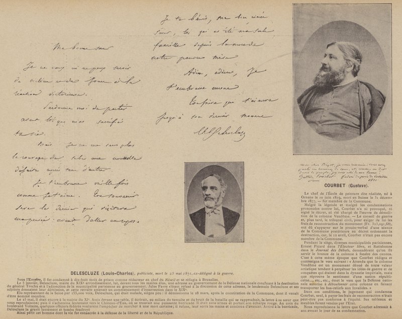 كومونة باريس ، Louis-Charles Delescluze ، Gustave Courbet (b / w photo) بواسطة مصور فرنسي