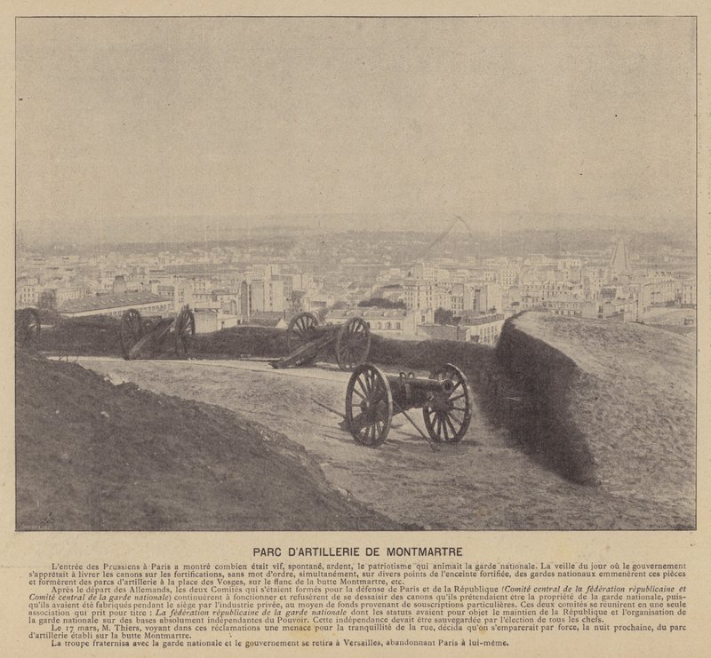 كومونة باريس ، Parc D'Artillerie De Montmartre (b / w photo) بواسطة مصور فرنسي