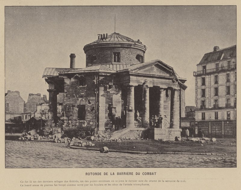 La Commune de Paris, Rotonde De La Barriere Du Combat (b/w photo) بواسطة مصور فرنسي
