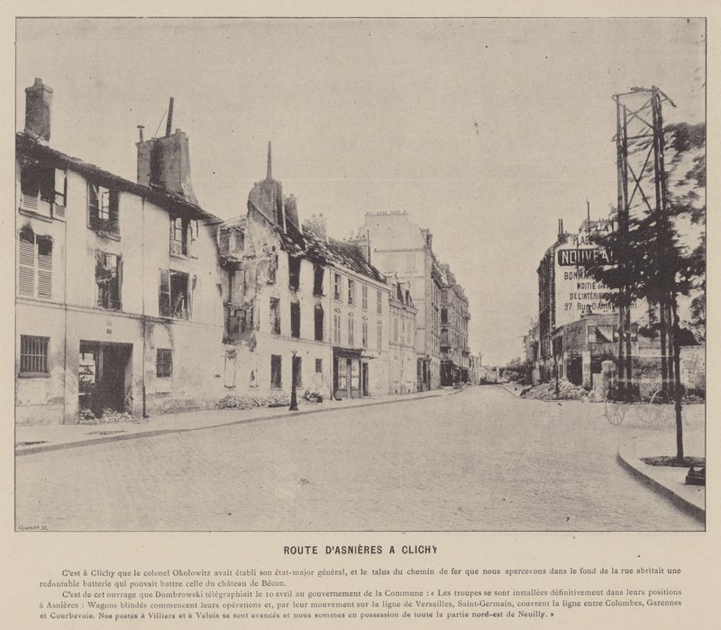 كومونة باريس ، طريق D'Asnieres A Clichy (صورة b / w) بواسطة مصور فرنسي