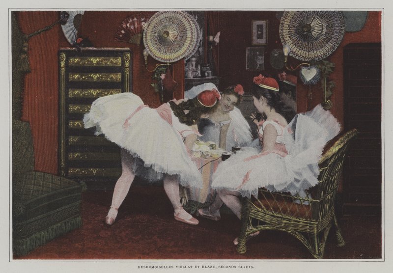 Mademoiselle Viollat و Mademoiselle Blanc ، الموضوعان الثانيان (صورة ملونة) بواسطة مصور فرنسي