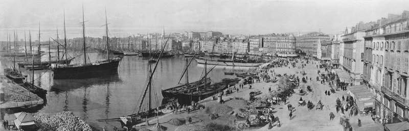 مرسيليا - الميناء القديم و Quai de la Fraternite (صورة b / w) بواسطة مصور فرنسي