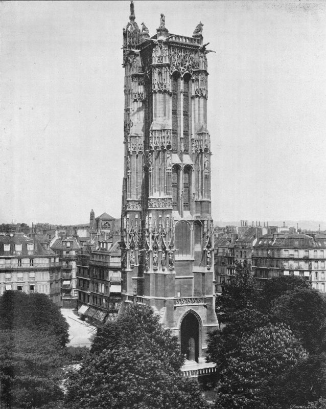 باريس - The Tour Saint-Jacques (b / w photo) بواسطة مصور فرنسي