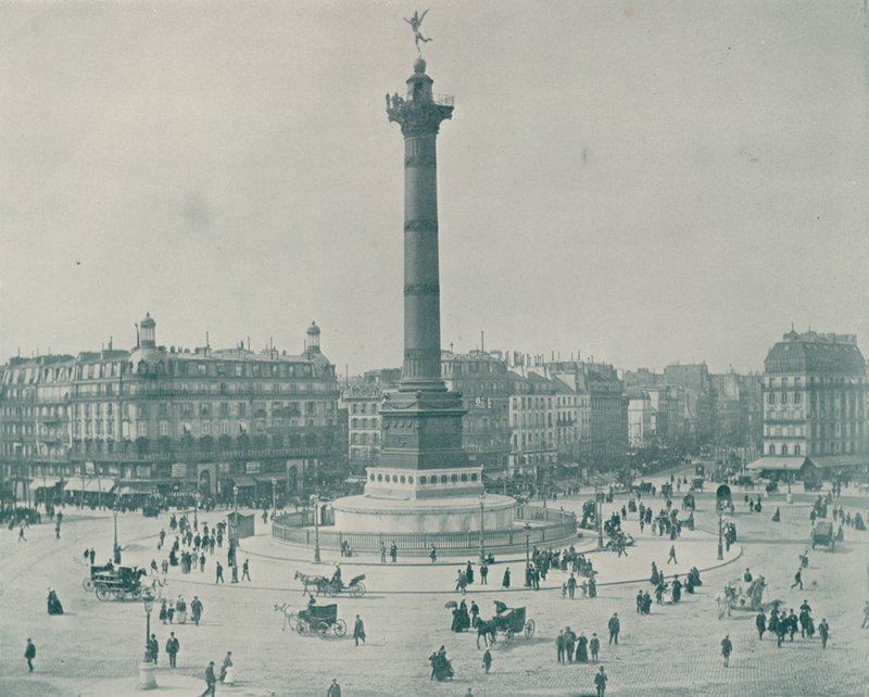 باريس: Place de la Bastille (b / w photo) بواسطة مصور فرنسي