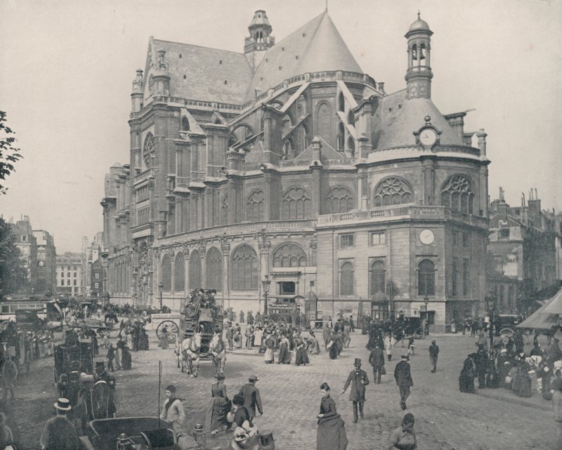 Paris: The Church of St Eustache (b/w photo) بواسطة مصور فرنسي