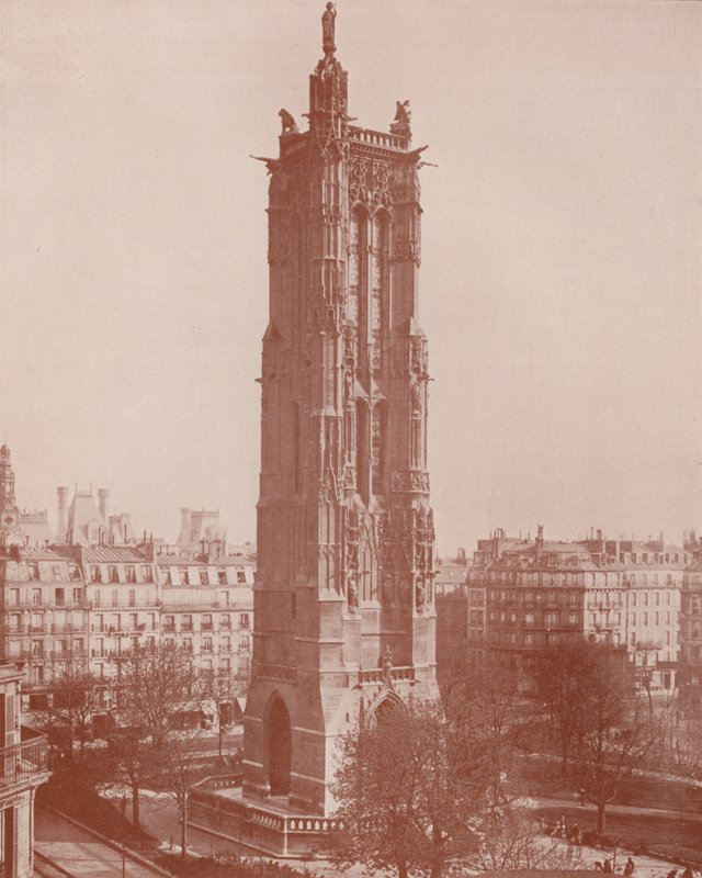باريس: The Tour Saint Jacques، St James (b / w photo) بواسطة مصور فرنسي