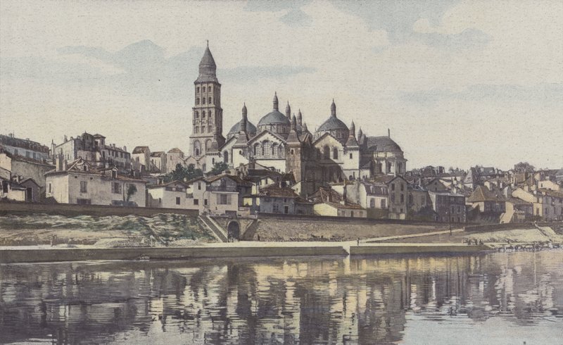 Perigueux ، كاتدرائية Saint-Front ، منظر مأخوذ من ضفة G للجزيرة بواسطة مصور فرنسي