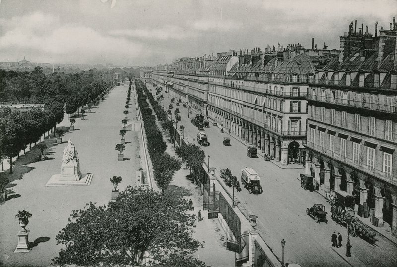 وجهة نظر حديقة Jardin des Tuileries et la Rue de Rivoli ، Perspektive في حديقة التويلري مع شارع ريفولي (التصوير الفوتوغرافي) بواسطة مصور فرنسي