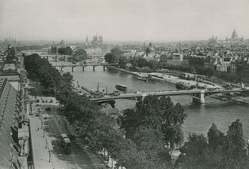 منظور سور لا سين ، المنظر المأخوذ من Pavillon de Flore ، The Seine ، المنظر المأخوذ من Pavillon of Flore (التصوير الفوتوغرافي) بواسطة مصور فرنسي