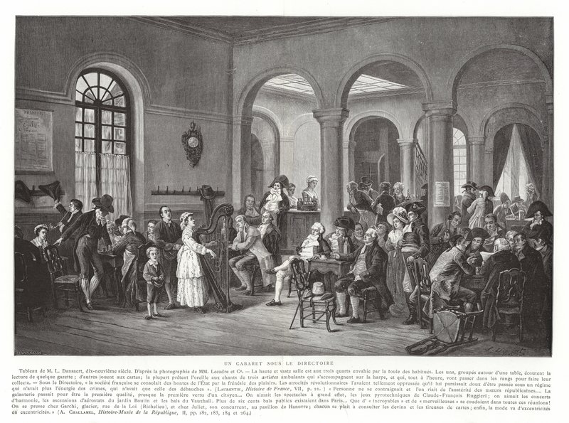 ملهى تحت الدليل ، الثورة الفرنسية ، 1795-1799 بواسطة المدرسة الفرنسية