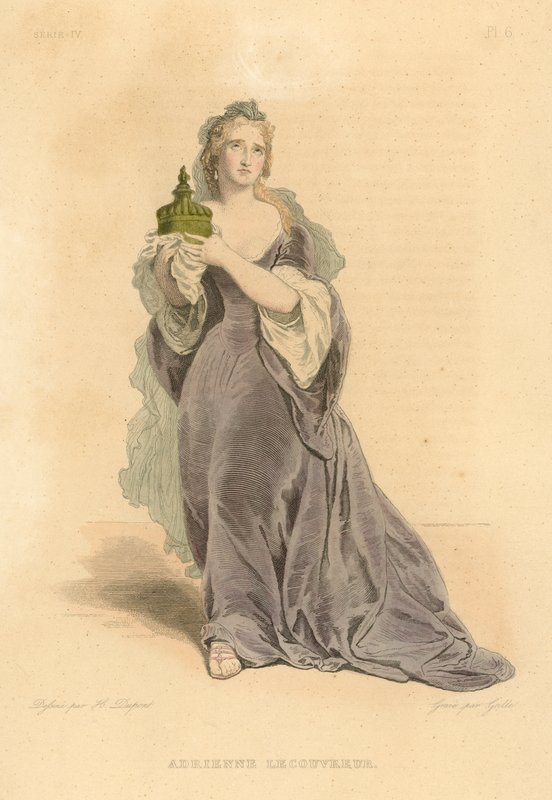 Adrienne Lecouvreur (coloured engraving) بواسطة المدرسة الفرنسية