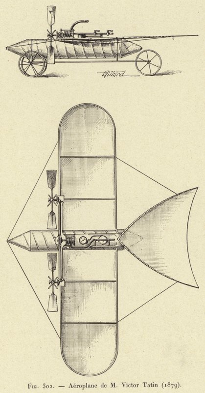 طائرة فيكتور تاتين (1879) (نقش) بواسطة المدرسة الفرنسية