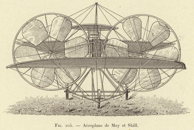 Aeroplane de Moy et Shill (engraving) بواسطة المدرسة الفرنسية