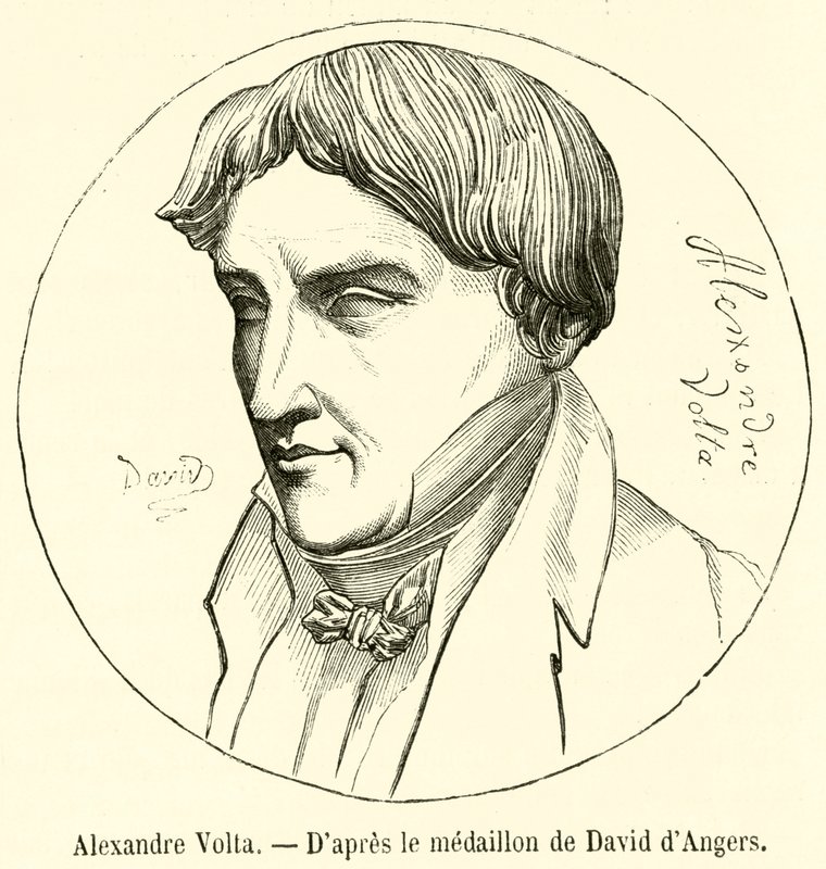 Alexandre Volta (engraving) بواسطة المدرسة الفرنسية