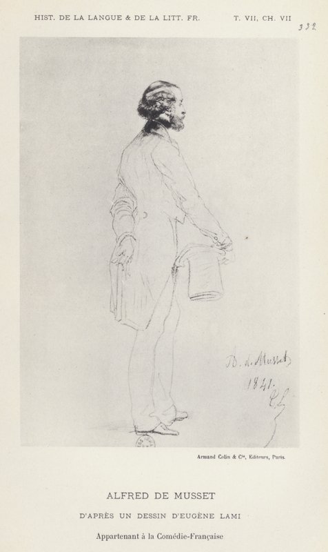 Alfred De Musset (litho) بواسطة المدرسة الفرنسية