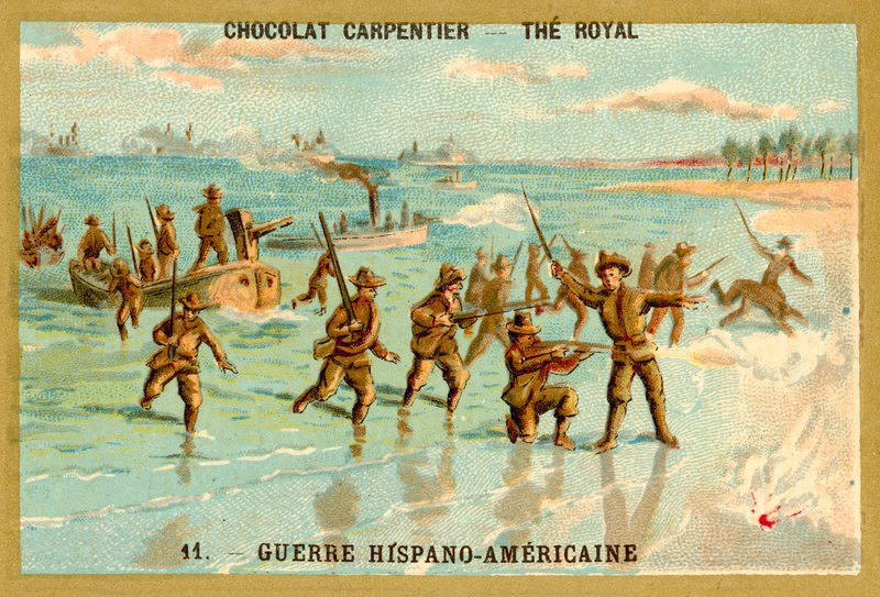 American troops coming ashore, Spanish-American War بواسطة المدرسة الفرنسية