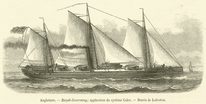 Angleterre, Royal-Sovereing, application du systeme Coles (engraving) بواسطة المدرسة الفرنسية