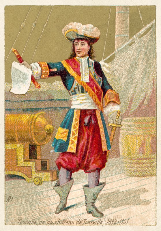 Anne Hilarion de Tourville, French naval commander (chromolitho) بواسطة المدرسة الفرنسية