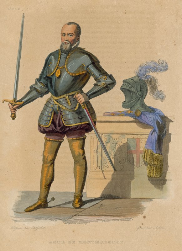 Anne de Montmorency (coloured engraving) بواسطة المدرسة الفرنسية