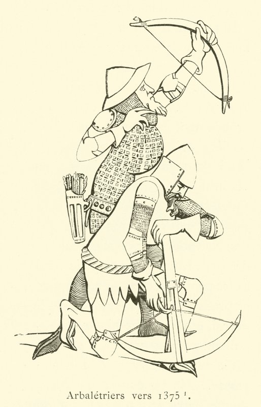 Arbaletriers vers 1375 (engraving) بواسطة المدرسة الفرنسية