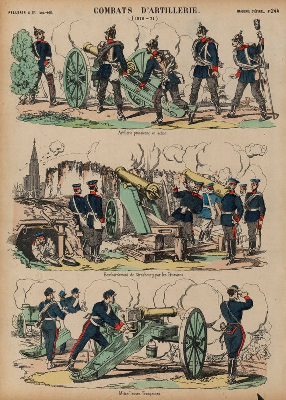 المدفعية أثناء العمل ، الحرب الفرنسية البروسية ، 1870-1871 بواسطة المدرسة الفرنسية