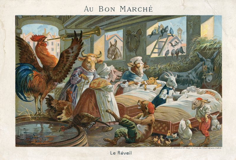 بطاقة Au Bon Marche التجارية بواسطة المدرسة الفرنسية