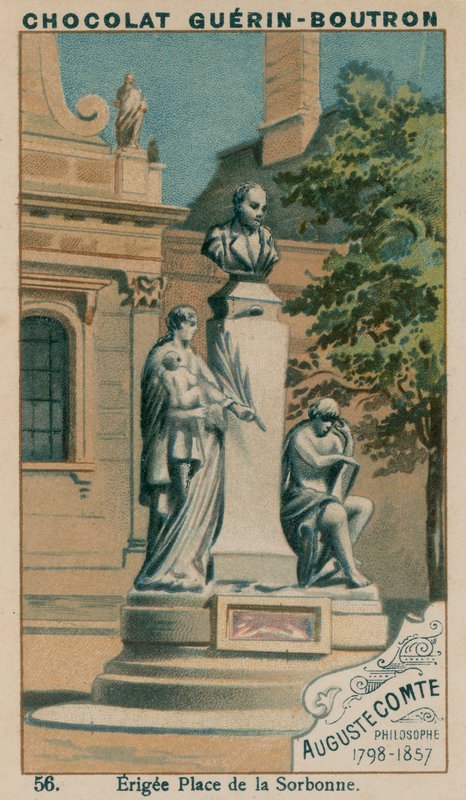 أوغست كونت ، فيلسوف ، 1798-1857 ، Erigee Place de la Sorbonne بواسطة المدرسة الفرنسية