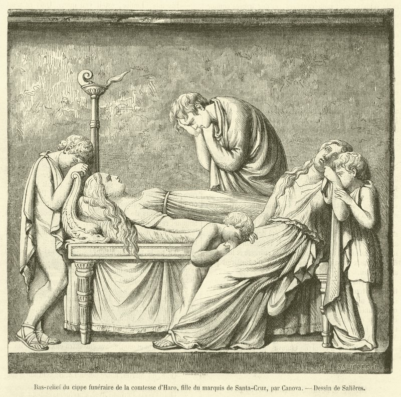 Bas-relief du cippe funeraire de la comtesse d