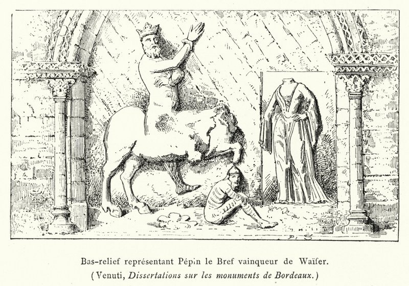 Bas-relief representant Pepin le Bref vainqueur de Waifer (engraving) بواسطة المدرسة الفرنسية