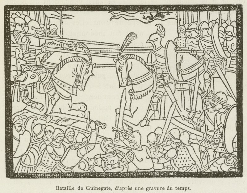 Bataille de Guinegate (engraving) بواسطة المدرسة الفرنسية