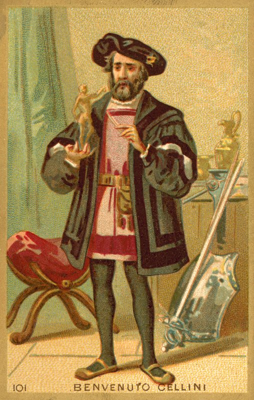 Benvenuto Cellini ، فنان إيطالي (Chromolitho) بواسطة المدرسة الفرنسية