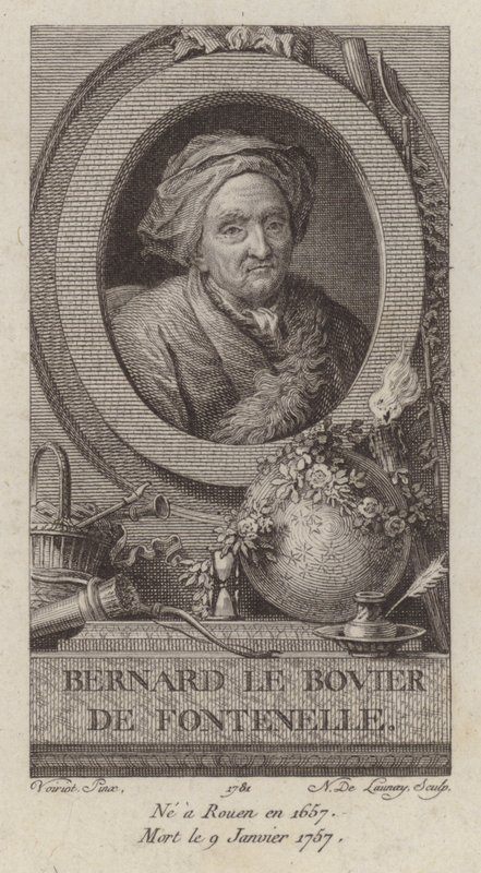 Bernard Le Bovier de Fontenelle, French author (engraving) بواسطة المدرسة الفرنسية