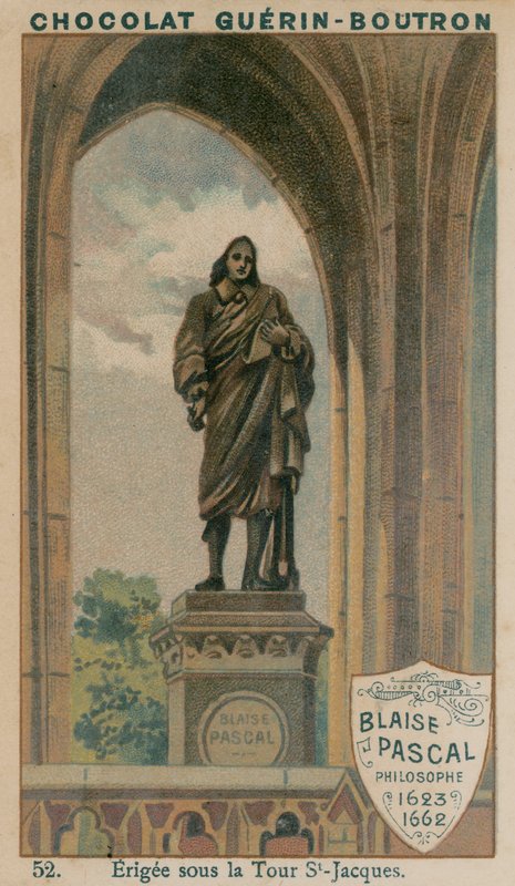 بليز باسكال ، فيلسوف ، 1623-1662 ، نصب تحت طور سانت جاك بواسطة المدرسة الفرنسية