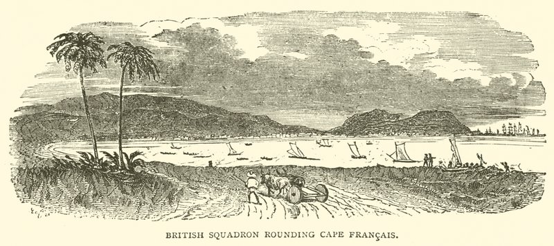 British Squadron rounding Cape Francais (engraving) بواسطة المدرسة الفرنسية