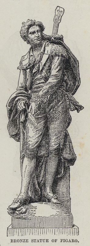 Bronze Statue of Figaro (engraving) بواسطة المدرسة الفرنسية