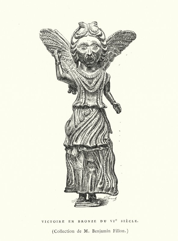 Bronze figure of Victory, 6th Century (engraving) بواسطة المدرسة الفرنسية