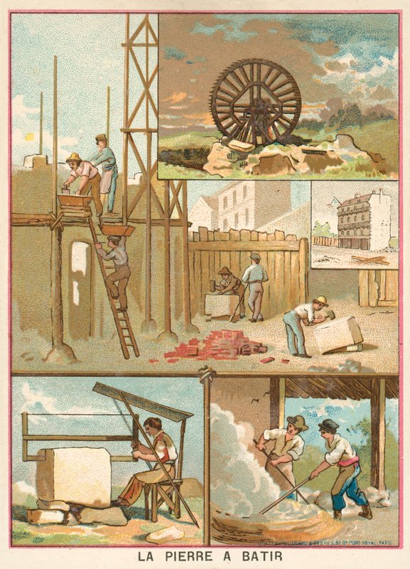 Building stone (chromolitho) بواسطة المدرسة الفرنسية