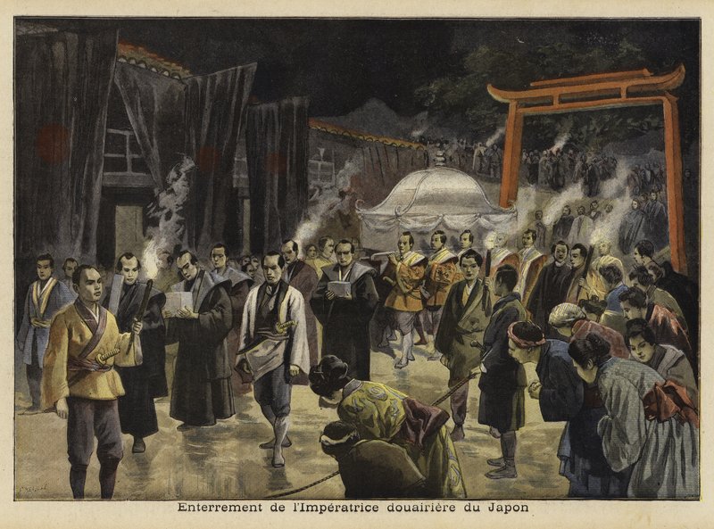 دفن إمبراطورة Dowager من اليابان ، 1897 بواسطة المدرسة الفرنسية