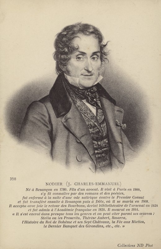 تشارلز نودييه (1780-1844)، روائي وكاتب قصص قصيرة فرنسي (ليثو) بواسطة المدرسة الفرنسية