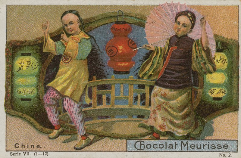 الصين ، بطاقة تجارية لـ Chocolat Meurisse بواسطة المدرسة الفرنسية