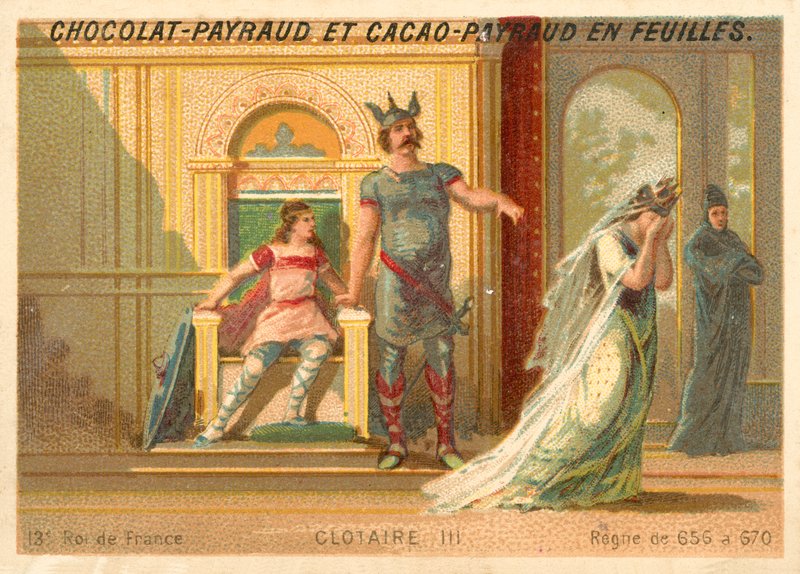 Chlothar III, Frankish king of Neustria and Burgundy (chromolitho) بواسطة المدرسة الفرنسية
