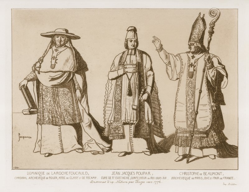 الزي الكتابي ، رسومات بعد عمل فني من قبل توزي ، حوالي 1776 بواسطة المدرسة الفرنسية