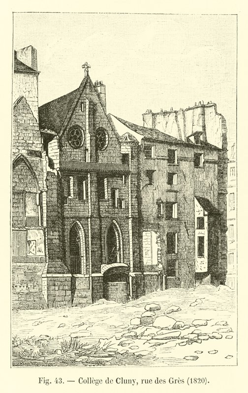 College de Cluny ، شارع des Gres ، 1820 بواسطة المدرسة الفرنسية