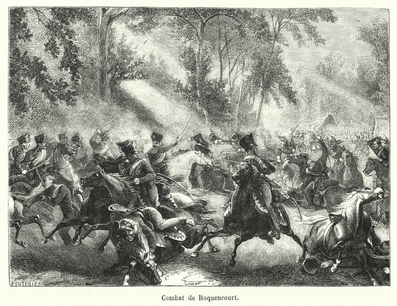 Combat de Roquencourt (نقش) بواسطة المدرسة الفرنسية