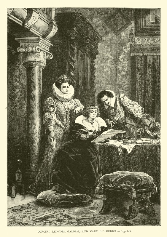 Concini و Leonora Galigai و Mary de Medici بواسطة المدرسة الفرنسية