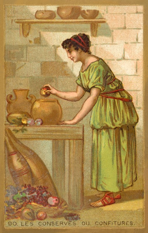 المحفوظات أو المربى (chromolitho) بواسطة المدرسة الفرنسية