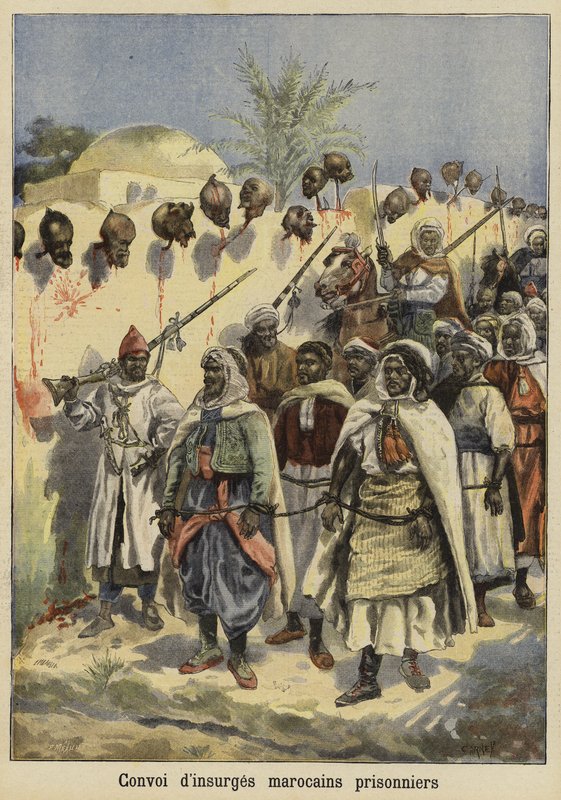 قافلة المتمردين المغاربة الأسرى ، 1897 بواسطة المدرسة الفرنسية